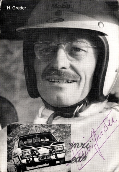 Ak Rennfahrer Henri Greder, Autogramm