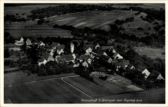 Postcard Aichschieß Aichwald in Baden Württemberg, aerial photograph