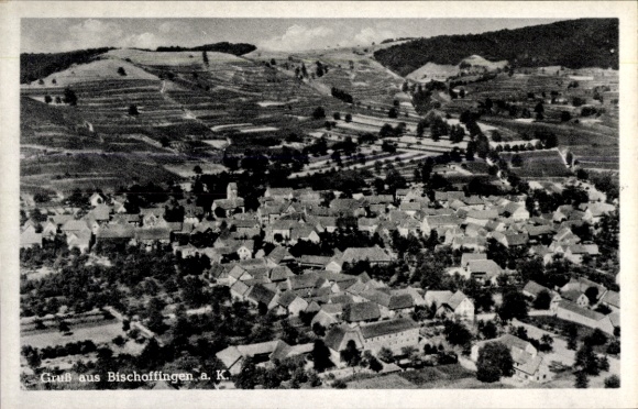 Postcard Bischoffingen Vogtsburg im Kaiserstuhl, aerial photograph