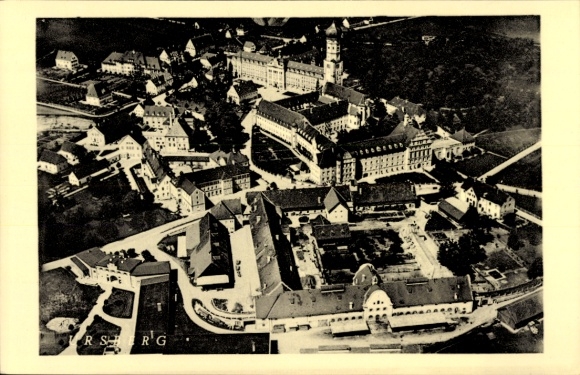 Postcard Ursberg in Schwaben, aerial photograph of St. Joseph's Congregation