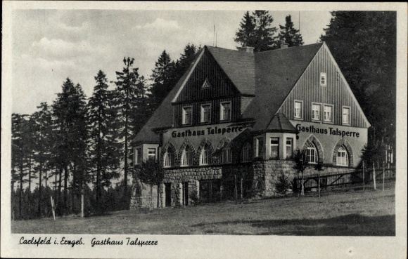 Ak Carlsfeld Eibenstock im Erzgebirge, Gasthaus Talsperre
