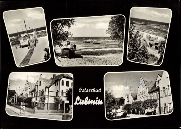 Ak Ostseebad Lubmin Vorpommern, Strandpartie, Strandkörbe, Ortsansicht