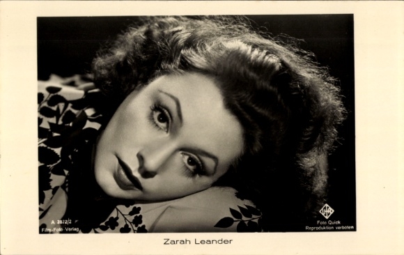 Ak-actrice Zarah Leander, portret