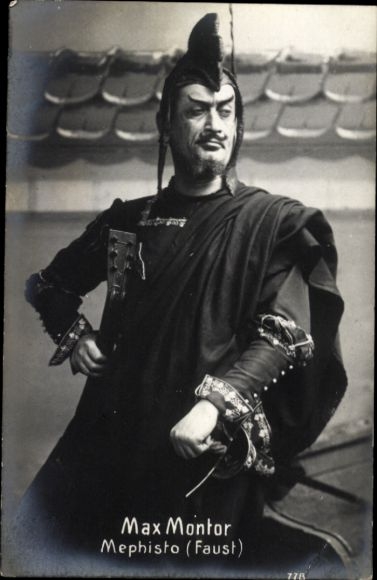 Ak-acteur Max Montor, portret als Mephisto, Faust, Schauspielhaus Hamburg