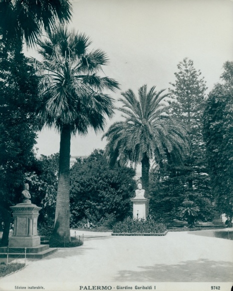 foto Palermo Sicilia, Giardino Garibaldi I, rond 1900