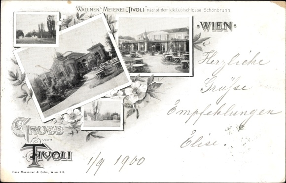 Ak Wien 12. Meidling, Wallner's Meierei Tivoli nächst dem Lustschlosse Schönbrunn