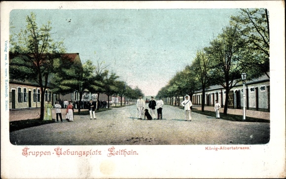 Postcard Zeithain in Saxony, military training area, king Albert Straße