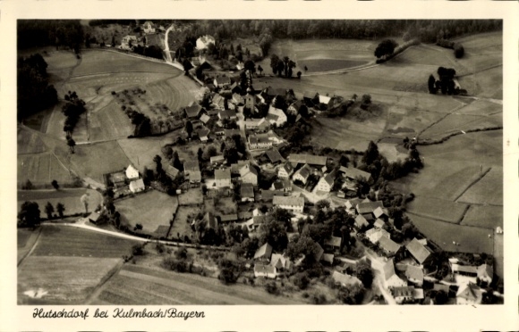 Postcard Hutschdorf Thurnau in Upper Franconia, aerial photograph