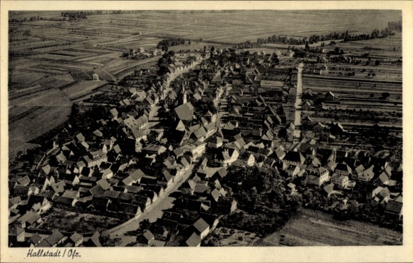 Ak Hallstadt in Oberfranken, Fliegeraufnahme