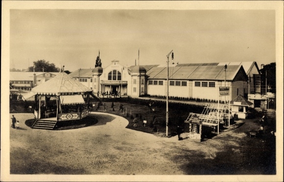 Postcard Herford in North Rhine-Westphalia, trade and industry exhibition, pavilion