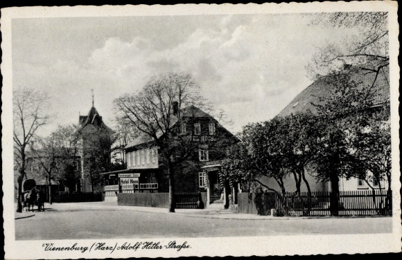 Ak Vienenburg Goslar am Harz, Adolf Hitler Straße, Hotel