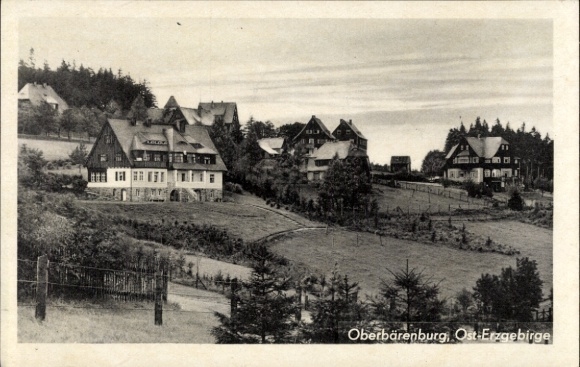 Ak Oberbärenburg Altenberg Erzgebirge, Teilansicht des Ortes 