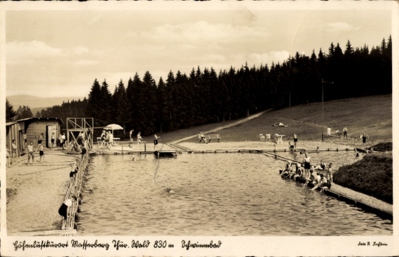 Postcard Masserberg in Thuringia, swimming pool