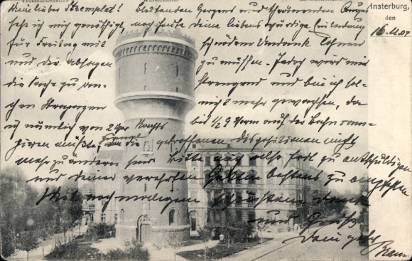 Postcard Tschernjakhovsk Insterburg East Prussia, water tower