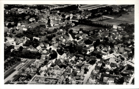 Postcard Kürzell Meißenheim Ortenaukreis, aerial photograph