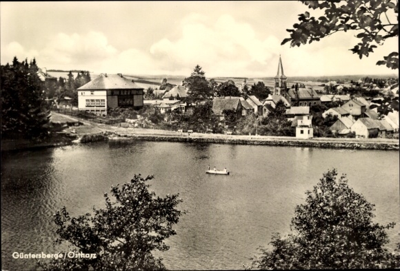 Ak Güntersberge Harzgerode am Harz, gedeeltelijk zicht, kerktoren