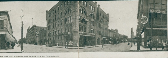 Klapp Ak La Crosse Wisconsin, Panorama Main en Fourth Streets