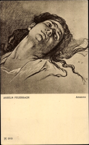 Artist Postcard Feuerbach, A., Amazone