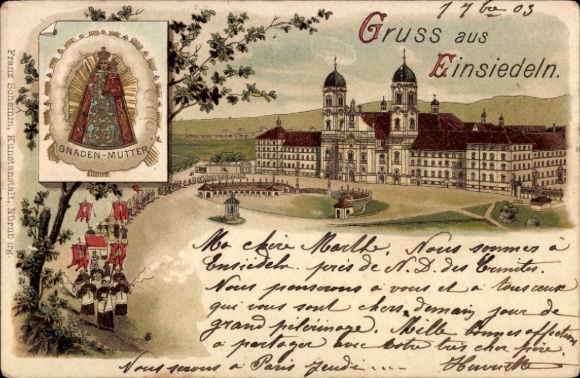 lito Einsiedeln, kanton, Schwyz, Szwajcaria, klasztor Einsiedeln, Graden Mutter, procesja