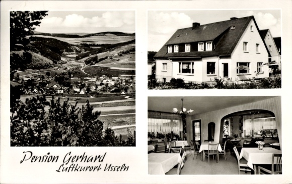 Postcard Usseln Willingen im Upland Waldeck, Pension Gerhard, Blumenstr. 10