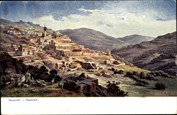 Artist PC Perlberg, F., Nazaret Nazareth Israel, general view