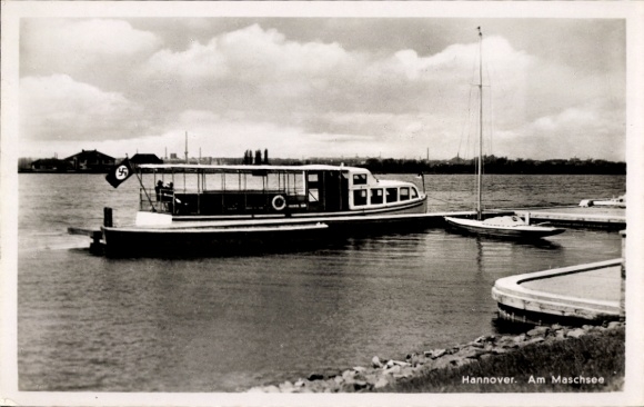 Ak Hannover in Niedersachsen, Maschsee, Motorboot