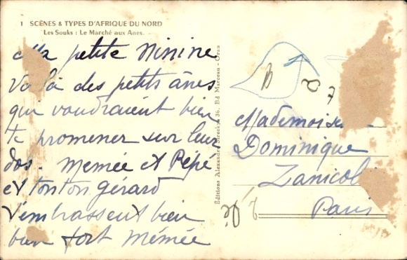 Postcard Afrika, Les Souks, Le Marché aux Anes