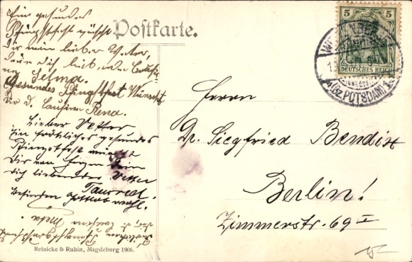 Postcard Wittenberge on the Elbe Prignitz, Am Stern, Chausseestraße, Cigar Shop Hermann Wolff