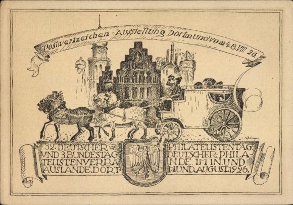 Ganzsachen Ak Dortmund im Ruhrgebiet, Postwertzeichenausstellung 1926