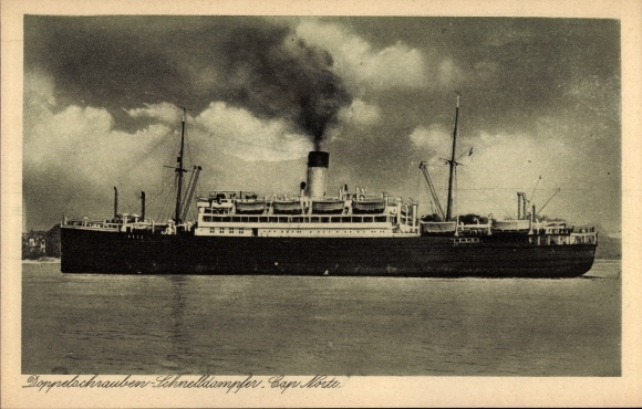 Postcard steamship Cap Norte, HSDG