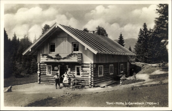 Postcard Garmisch Partenkirchen in Upper Bavaria, Toni-Hütte