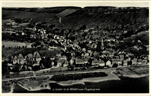 Ak Lieser an der Mosel, Fliegeraufnahme