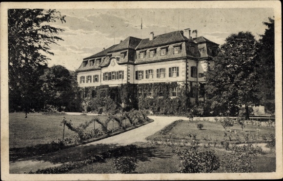 Postcard Zeitlofs Lower Franconia, view of the castle with castle garden