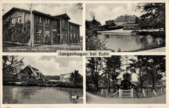 Postcard Langenhagen Schönwalde am Bungsberg in Ostholstein, general goods Otto Dittmann