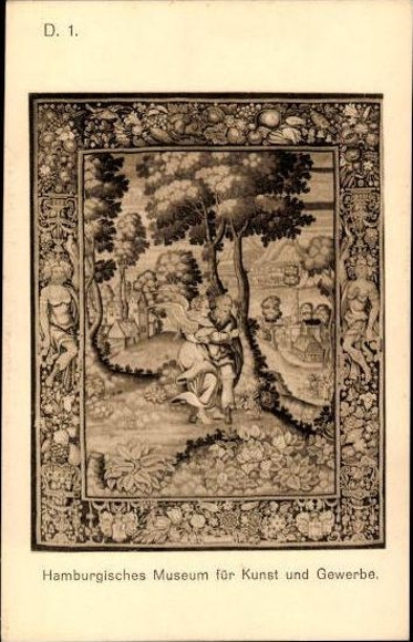 8 Postcard pieces of furniture, figures and wall hangings made of metal, Hamburg Museum of Arts and Crafts