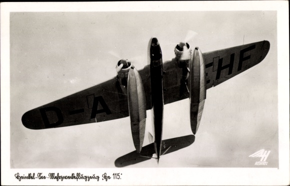 Postcard Deutsche Luftwaffe, sea multi-purpose aircraft Heinkel He 115, D-AEHF