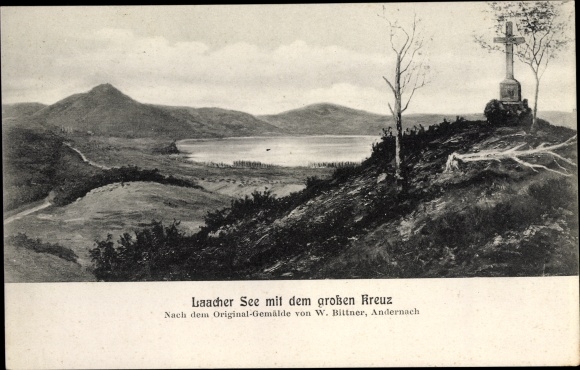 KP artysty Bittner, W., Kruft am Laacher See, jezioro, duży krzyż