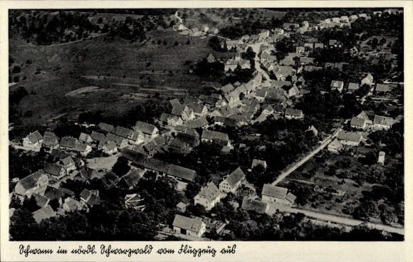 Postcard Schwann Staubenhardt in the Black Forest, aerial photograph