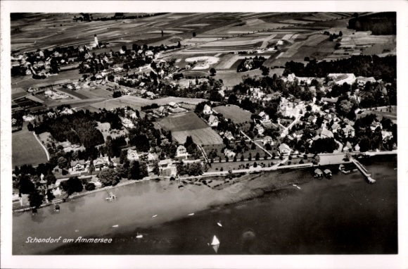 Ak Schondorf am Ammersee Opper-Beieren, luchtfoto