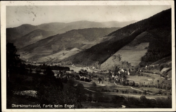 Postcard Obersimonswald Simonswald in the Black Forest, part at the angel, panorama