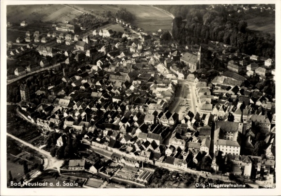 Postcard Bad Neustadt an der Saale Lower Franconia, aerial photograph