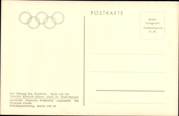 PC Berlin Charlottenburg Westend, Reichssportfeld, Dietrich Eckardt stage, Olympia 1936