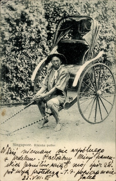 Postcard Singapore, Rickshaw Puller