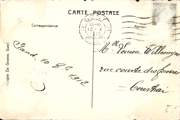 Postcard Gand Gent East Flanders, Chateau des Comtes, World Exhibition 1913