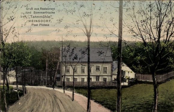 Postcard Meinsdorf Callenberg in Saxony, Restaurant Tannmühle, summer resort, rural surroundings...