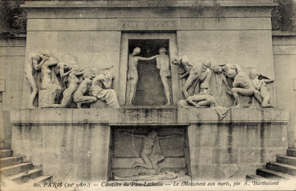 Ak Paris, Cimetière du Père Lachaise, Monument