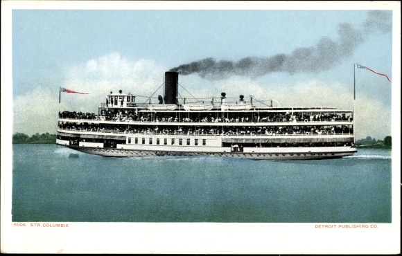Postcard saloon steamer Columbia