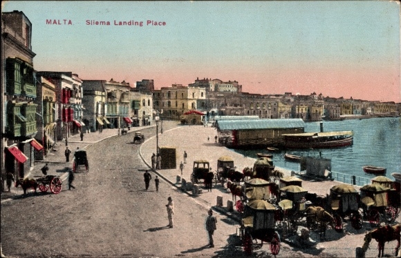 Postcard Sliema Malta, Landing Place