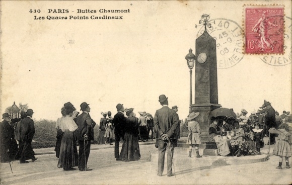 Ansichtkaart Parijs XIX Buttes Chaumont, Les Quatre Points Cardinaux