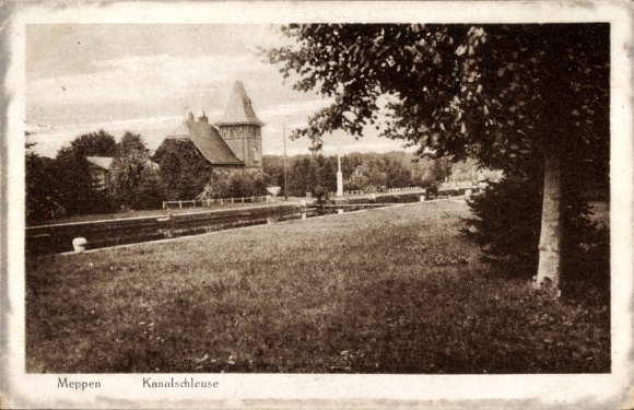 Ak Meppen im Emsland, Kanalschleuse